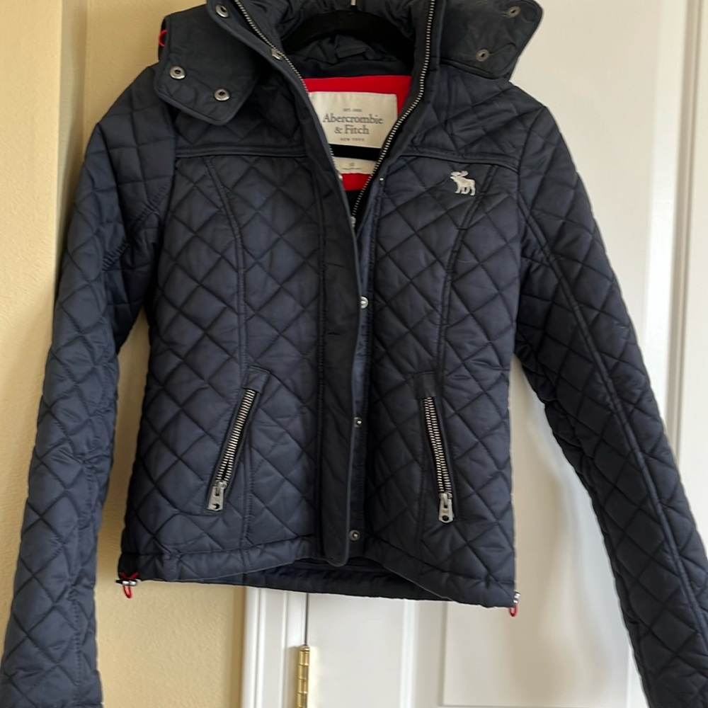 Abercrombie and Fitch navy quilted coat.